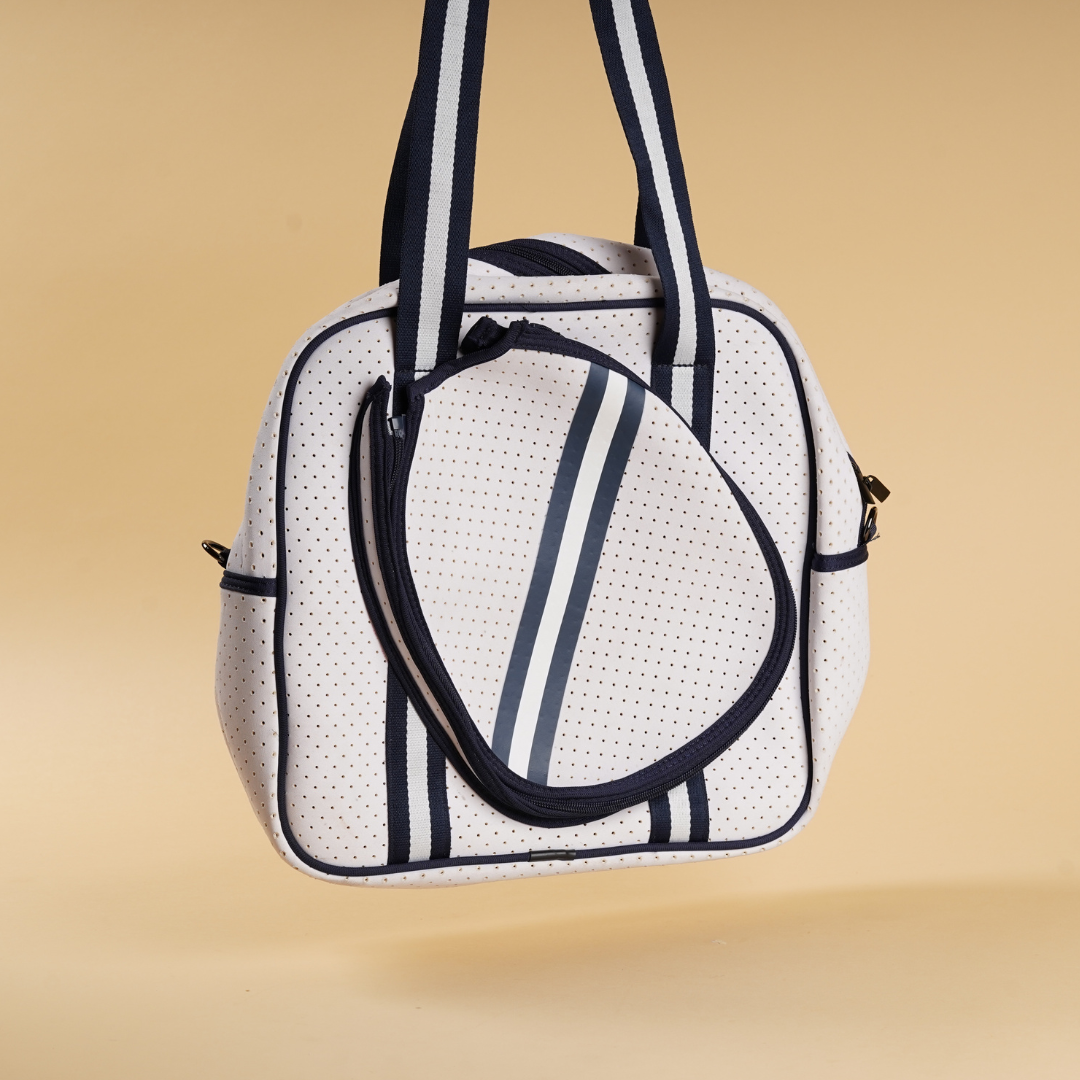 Pick'all Pickleball Bag with Integrated Paddle Cover - White