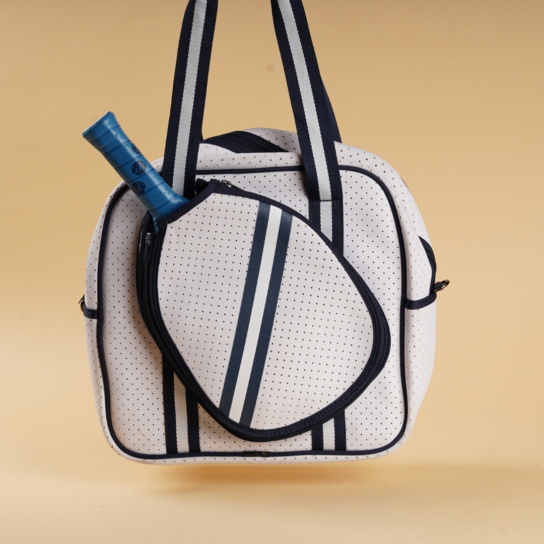 Pick'all Pickleball Bag with Integrated Paddle Cover - White