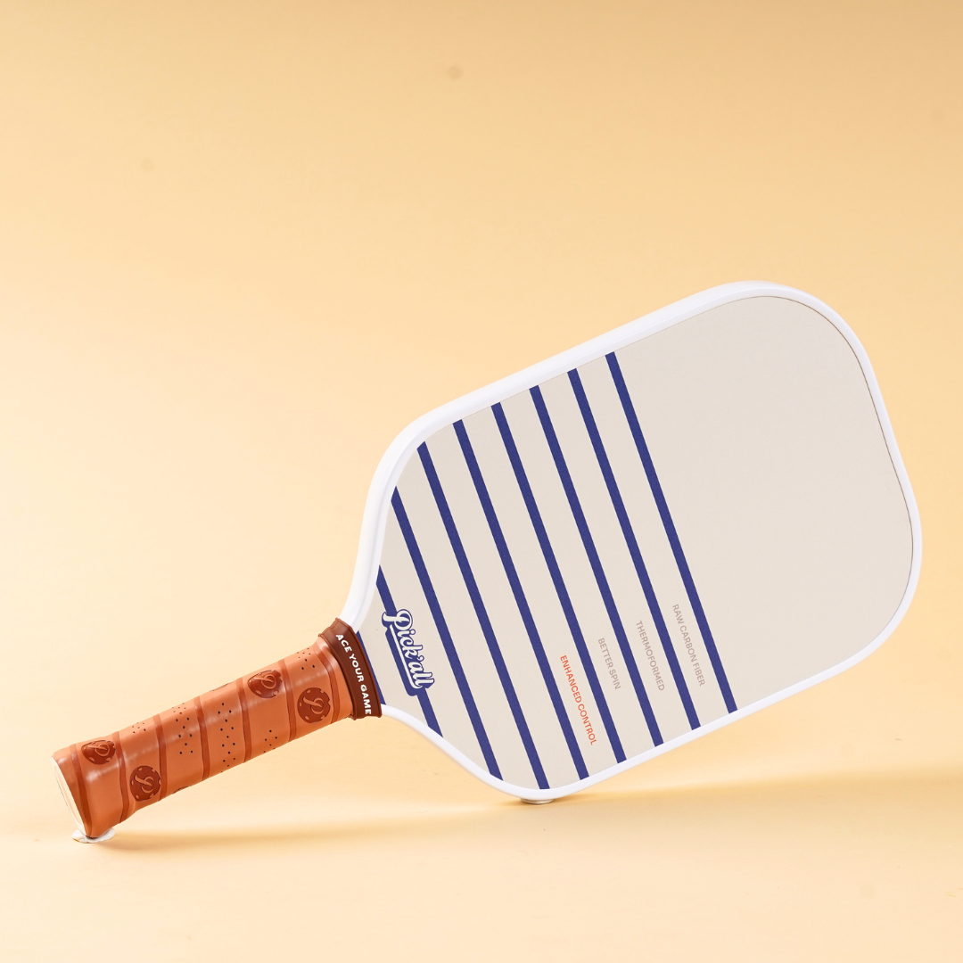 Pick’all Raw Carbon Fiber Strong Spin & Power Surface | Thermoformed Long Face 16MM Ace Series Pickleball Paddle - Nautics