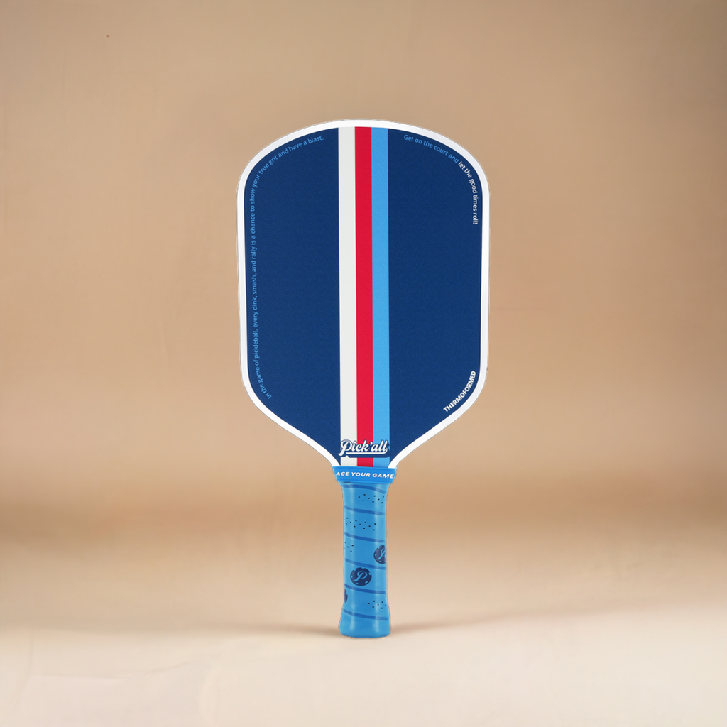 Pick’all Fiber Glass Power + Control + Spin Thermoformed Wide Face 16MM Leisure Series Pickleball Paddle - Winning Streak