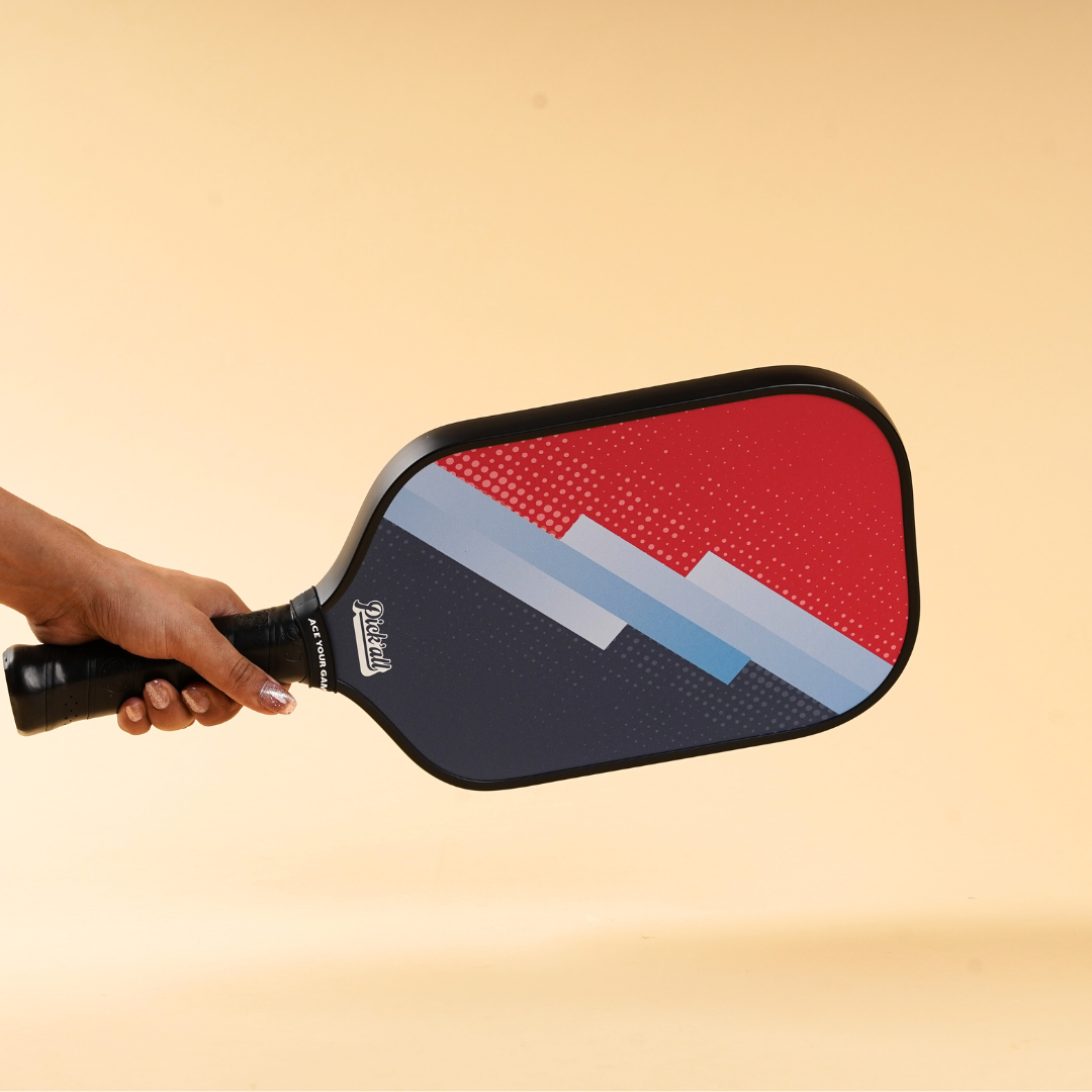 Pick’all Raw Carbon Fiber Strong Spin & Power Surface Thermoformed Long Face 16MM Ace Series Pickleball Paddle - Flash