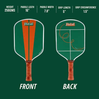 Pick’all Fiber Glass Thermoformed Wide Face 16MM Leisure Series Pickleball Paddle Courtside