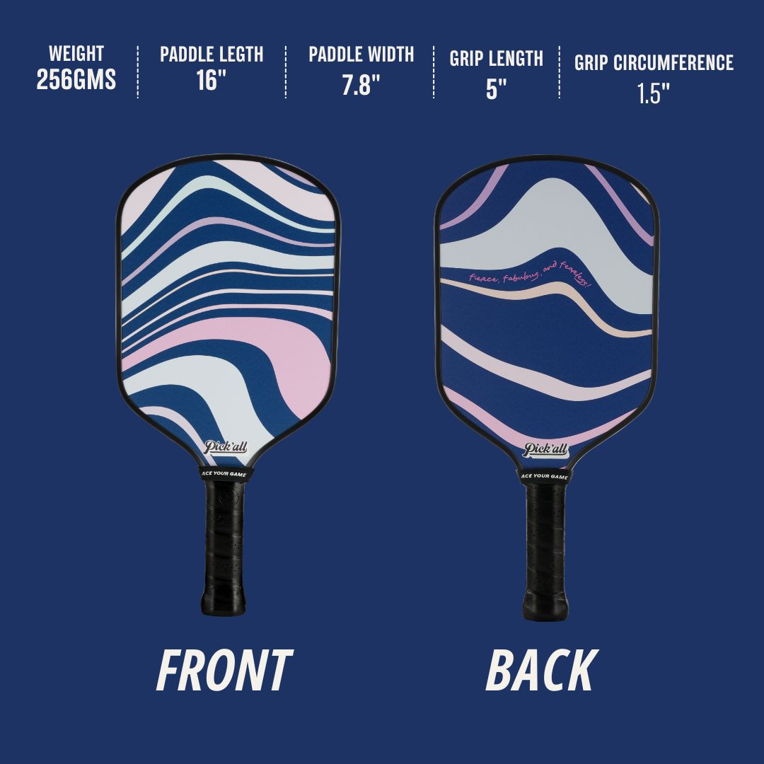 Pick’all Fiber Glass Thermoformed Wide Face 16MM Leisure Series Pickleball Paddle - Fierce