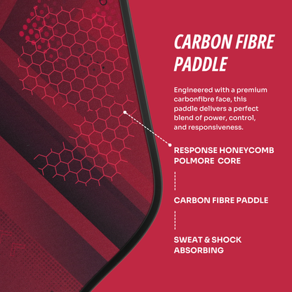 Pick’all Raw Carbon Fiber Strong Spin & Power Surface | Thermoformed Wide Face 16MM Advanced Series Pickleball Paddle - Turbo Strike
