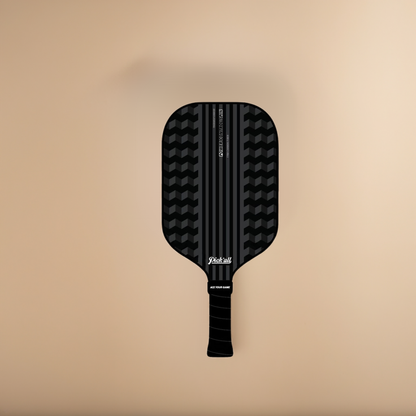Pick’all T700 Raw Carbon Fiber High Grit & Spin, Friction Surface with Power | Thermoformed Long Face 16MM Pro+ Series Pickleball Paddle - Interstellar