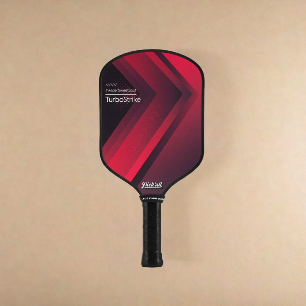 Pick’all Raw Carbon Fiber Strong Spin & Power Surface | Thermoformed Wide Face 16MM Advanced Series Pickleball Paddle - Turbo Strike