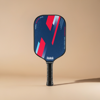 Pick’all Raw Carbon Fiber Strong Spin & Power Surface Thermoformed Long Face 16MM Ace Series Pickleball Paddle - Flash
